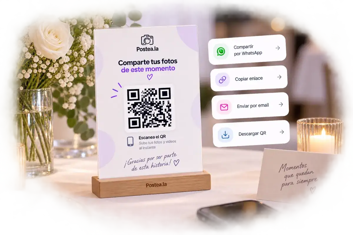 QR de mesa para compartir fotos